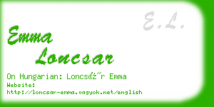 emma loncsar business card